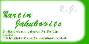 martin jakubovits business card